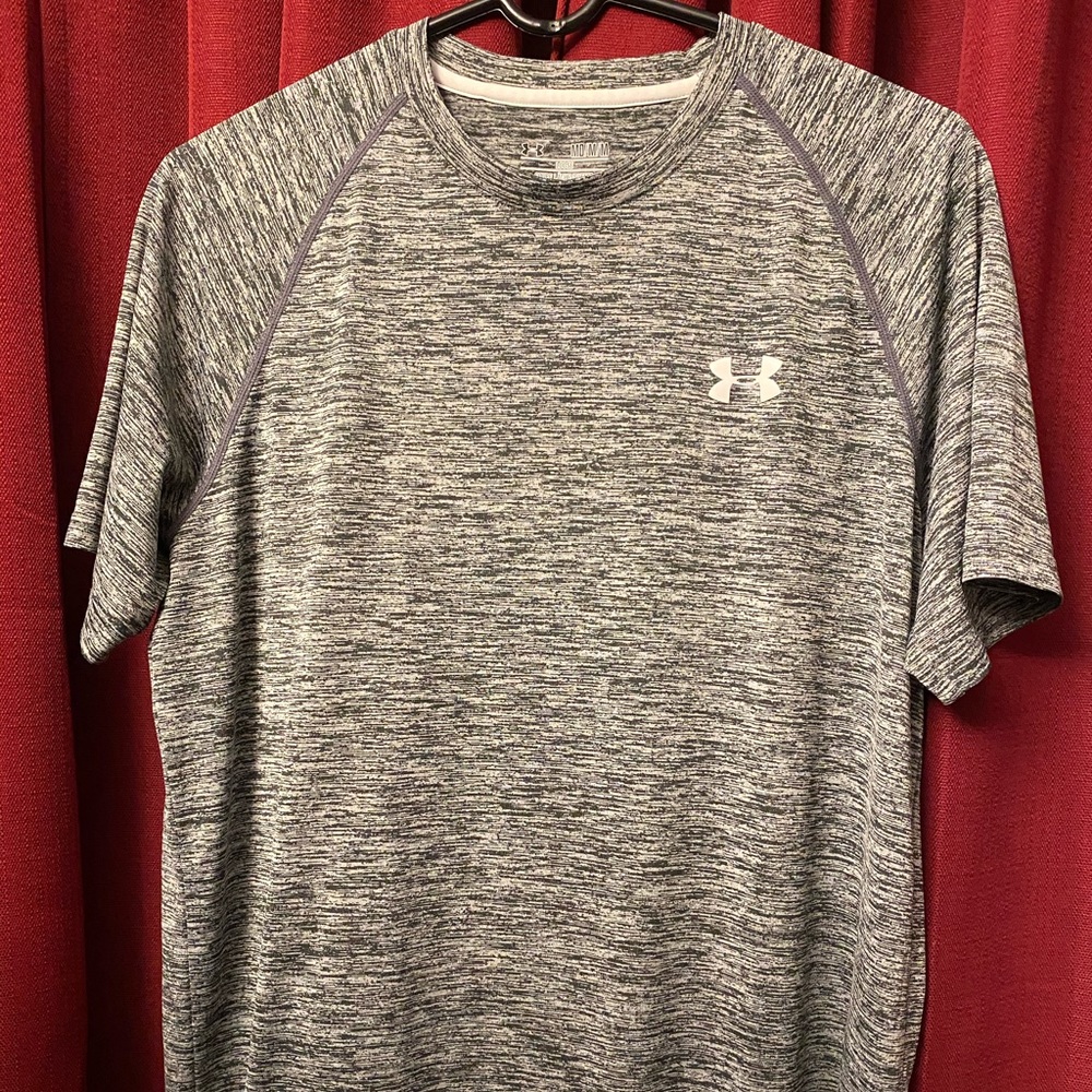 Under Armour- Polyester Heather Grey Shirt-Medium‎